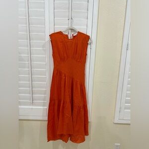Frame Denim Vibrant Orange Maxi Dress